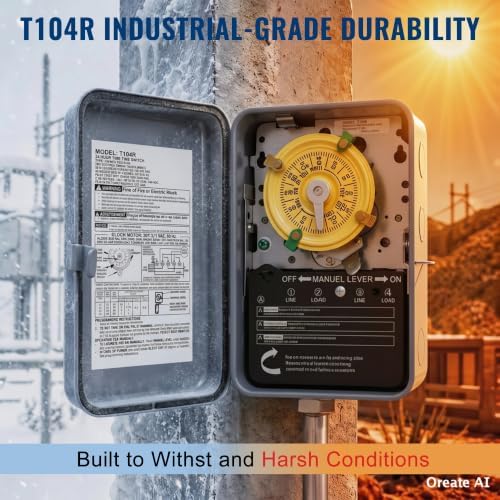 T104R Mechanical Timer Switch Outdoor, Rainproof Metal Enclosure - Image 7
