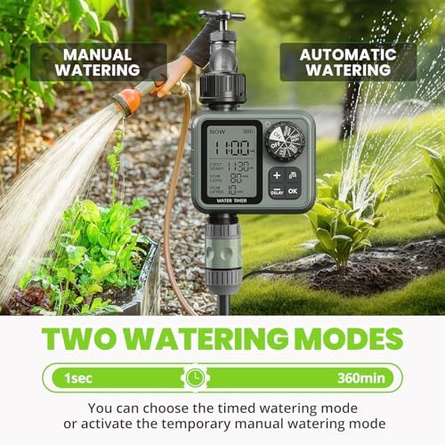 Sprinkler Timer for Garden Hose, Irrigation Water Timer with Rain Delay, Automatic Manual Watering for Lawn Yard Outdoor Drip Irrigation System - Image 4