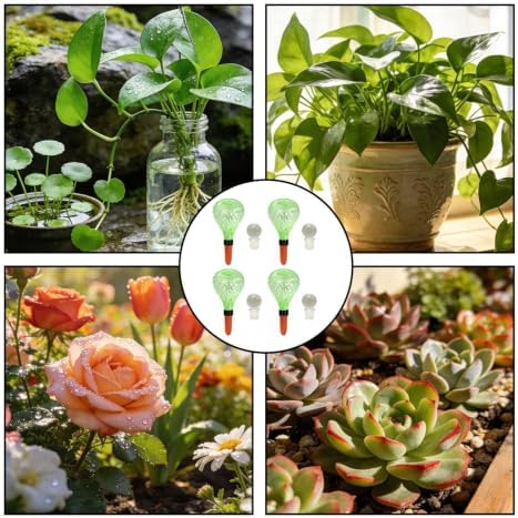 Plant Self Watering Globes 4 Pieces – Glass Automatic Waterer Device Self - Image 4