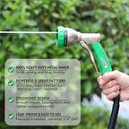 HOSUN Garden Hose Nozzle Sprayer Heavy Duty, 100% Metal Water Hose Nozzle with 8 Spray Patterns, High Pressure Hose Spray Nozzle with Non-Slip Grip for Watering Plant & Lawn, Washing Car & Pet, Green - Image 3
