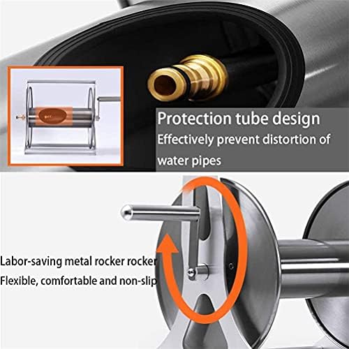 Stainless Steel Wall Mounted Hose Reel, Portable Stainless Steel Garden Holder Storage Durable for Atering Flowersyard Lawn Farm Patio(20m Water Pipe) - Image 3