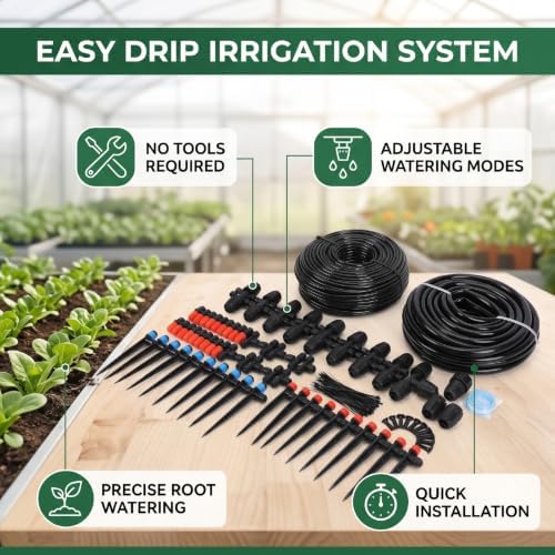 Haofy Quick Connect Drip Irrigation Kit, Adjustable Flow - Image 4