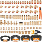 CheeMuii 124PCS Brass DOT Air Line Fittings with 4 Roll 50FT DOT Air Lines by CheeMuii