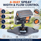 16-Nozzle Oscillating Sprinkler, Adjustable Lawn Water Sprayer with Spray Width and Flow Control, Wide Coverage Garden Watering Tool for Yard, Grass and Plants (Style A) - Image 4