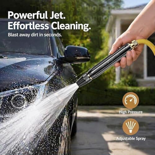 2026 Professional Jet Sweeper Nozzle, Heavy Duty Adjustable Twist Hose Nozzle Jet Sweeper Nozzle, Home High Pressure Car Wash Water Gun for Garden Hose, Watering, Lawn, Car (2PCS) - Image 3