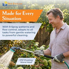 9-Pattern 36-inch Watering Wand 600004, 270° Pivot Head, Heavy-Duty Hose End Sprayer w/Lever Control for Fruit Trees, Yard Work, & Car Cleaning, Fits Outdoor Garden Hoses, by New England Garden Tools - Image 3