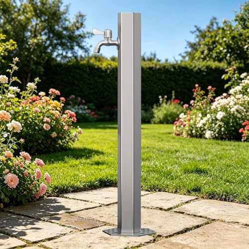 304 Stainless Steel, Outdoor Water Column Garden Water Tap, Antifreeze Hose Faucet Extender Water Column with Faucet, Frost Proof Hydrant for Yard(Short Height:50cm/19.7in) by SXBHDM