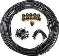 Misting Systems for Outside Patio, Misting Cooling System + Brass Mister System + Adapters(3/4") for Pasture, Garden, Greenhouse, Gazebo(Black,9m/30ft) by Unknown
