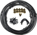 Misting Systems for Outside Patio, Misting Cooling System + Brass Mister System + Adapters(3/4") for Pasture, Garden, Greenhouse, Gazebo(Black,15m/50ft) by Unknown