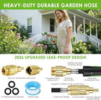 Non-Expanding Garden Hose 150 ft, 360° Anti-Kink Swivel Fittings - Image 5