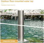 Stainless Steel Garden Water Column with Faucet, Outdoor Anti-Freeze Water Tap Fountain, Hose Connector for Irrigation & Washing, 2 Faucets, 50x20.5cm (19.7x8.1in) - Image 7