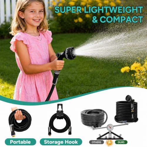 Lightweight Garden Hose, 75ft Non Expandable Water Hose - Image 4