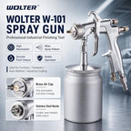 Wolter W‑101 Spray Gun, Fine & Uniform Atomization, Professional for Water‑Based Paint, Ideal for Home Renovation & DIY Painting Projects (Wolter W‑101‑S, 0.8mm, 600ml) - Image 3