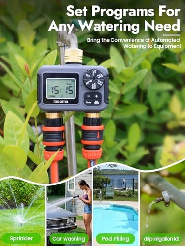 Insoma 2-Zone Water Hose Timer Brass Inlet/Outlet, Sprinkler Timer - Image 7