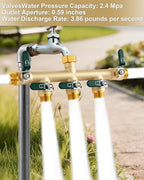 EBH Garden Hose Splitter 5 Way, Heavy Duty Solid Brass Hose Splitter with Shutoff Valves, Water Spigot Splitter With 304 Stainless Steel Handle, Full Flow Outdoor Faucet Splitter, 3/4" GHT Thread - Image 6