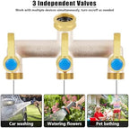 Upgraded Brass Garden Hose Splitter 3 Way Heavy Duty with Extension Handle - Image 6