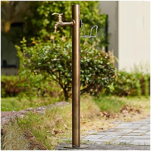 Outdoor Faucet Water Column, Floor Freestanding Garden Watering Fountain Hydrant Landscape Decor Taps, Freeze Proof Outdoor Water Spigot Irrigation Post, Water Hose Holders Water Dispenser, 13×86cm by Unknown