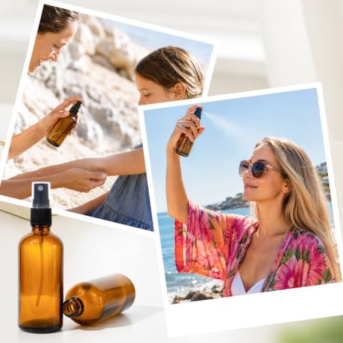 BESNEL 30 PACK 4oz Amber Glass Spray Bottles, Small, Fine Mist Refillable - Image 6