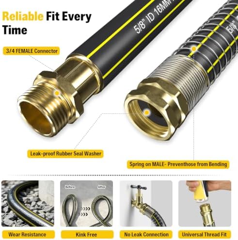 Garden Hose Holder with 50ft Kink Free Water Hose Kit - Image 6