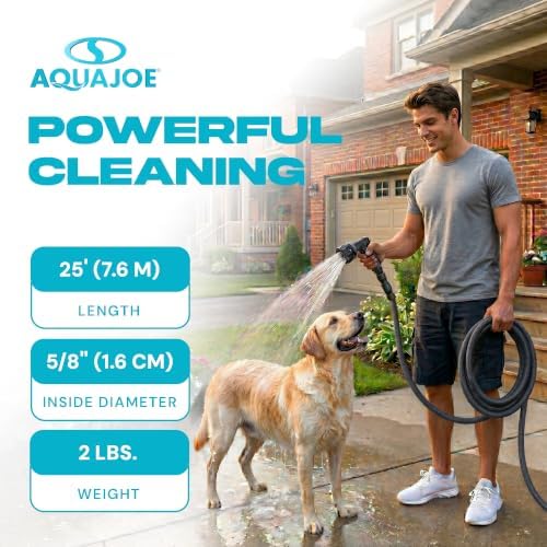 Aqua Joe AJFJ025-58-XT1 New and Improved - Aqua Joe 25-Ft x 5/8-Inch FiberJacket Garden Hose - Image 4