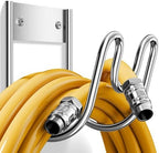 Stainless Steel Garden Hose Holder - Extra Large Heavy Duty Silver SS304 Wall Mounted Hanger for Water Hose, Extension Cords, Vacuum Lines, Anti-Rust (2 Pack) by Josmimic