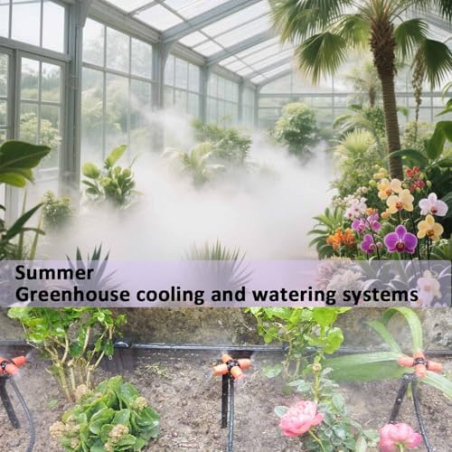 Drip Irrigation Kit Automatic Watering System with Water Timer 64FT 1/4 Tubing and 12 Rain Spray Watering Nozzles in 4 Directions for Potted Plants Yard Lawn Juvenile Plants Greenhouse Mist - Image 4