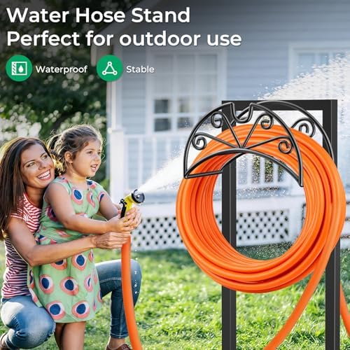 TomCare Garden Hose Holder, Heavy Duty Stand for 160FT Hose with 4 Spikes - Image 6