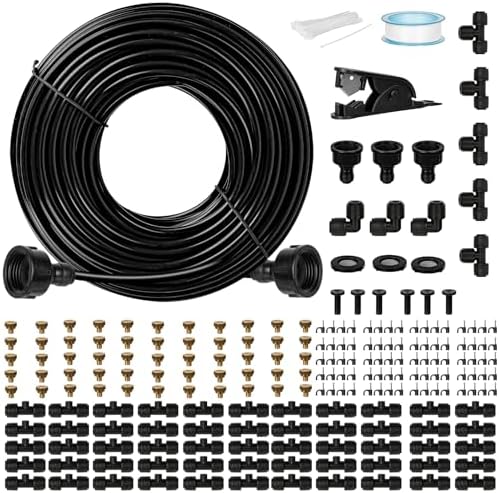 OnBrand 150FT Mister for Outside Patio with 55 Brass Nozzles and 5 T-Joints by OnBrand