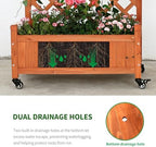 2 Trellis Raised Garden Bed with Wheels, Lattice Privacy Screen - Image 4