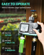 RAINPOINT Sprinkler Timer 2 Outlet, Water Timer for Garden Hose, Programmable Drip Irrigation for Yard Outdoor Watering, Rain Delay/Manual/Automatic System Controller 2.5" LCD, V2 - Image 7