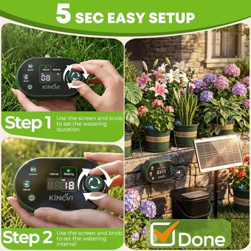 Solar Drip Irrigation System Kit, Auto Plant Waterer for 15 Pots - Image 3