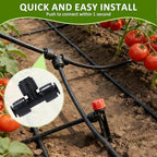 300FT Drip Irrigation System Kit, Automatic Garden Watering Misting System with 70FT1/2 inch Hose 230FT 1/4 inch Distribution Tubing and Accessories for Garden Lawn Greenhouse Plant Flower Bed - Image 7
