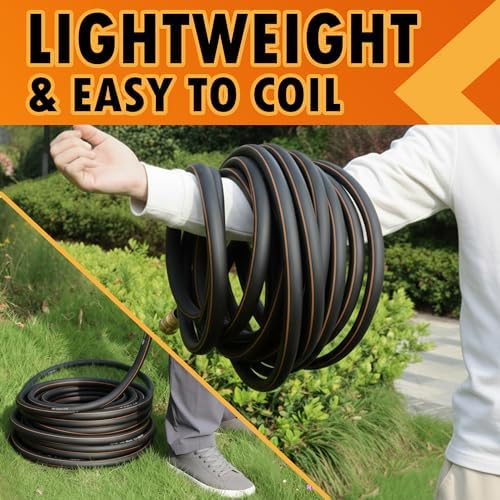 3/4 in. × 75ft. Flexible Hybrid Rubber Garden Hose, High Flow 3/4" I.D. No Memory Durable Lightweight Water Hose Leader Hose for Watering, Irrigation, Water Transfer Pump - Image 6