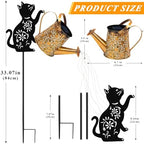 Solar Garden Lights Outdoor Decor, Cat Watering Can Lights for Yard, 2 Pack - Image 5