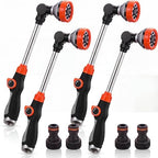 Hushee 4 Pack 18.5-Inch Metal Watering Wand with 180° Rotating Head, 8 Adjustable Spray Patterns & Thumb Control Nozzle – Perfect for Hanging Baskets, Shrubs & Plants, Durable Garden Hose Sprayer by Hushee
