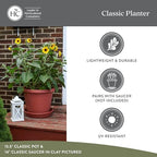 The HC Companies Classic Round Planter Pot, 17 Inch, Clay, 2-Pack - Image 4