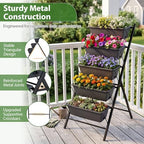 Giantex 5-Tier Vertical Garden Planter, Raised Garden Bed w/Drainage System & Removable Tray, Metal Frame Elevated Planter Boxes for Herb Vegetable Flower Grow, Outdoor Indoor Patio Balcony Backyard - Image 5