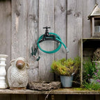 MyGift Brown Cast Iron Wall Mounted Garden Hose Holder, Spigot Design - Image 4