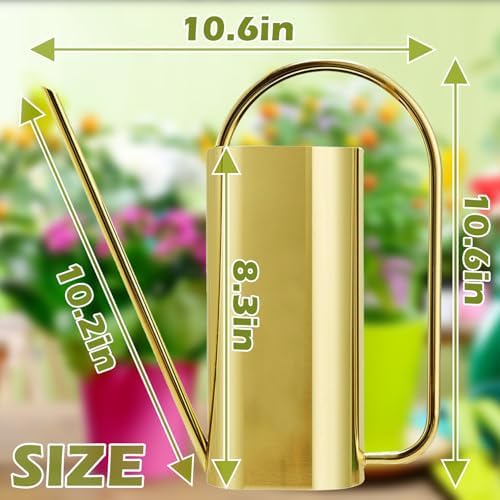 Watering Can Outdoor, 50 oz/1.5L Watering Can with Long Spout and Handle, Stainless Steel Garden Watering Pot for Outdoor and Indoor Plants - Image 2