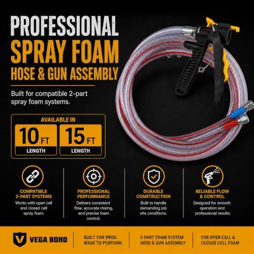 Vega Bond Spray Foam Hose & Gun Assembly 15 Feet Gray for 2-Part Systems - Image 2