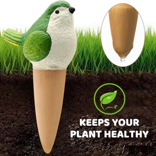 Bird‑Shaped Terracotta Self‑Watering Spikes, 4‑pcs Clay for Vacation Plants - Image 3