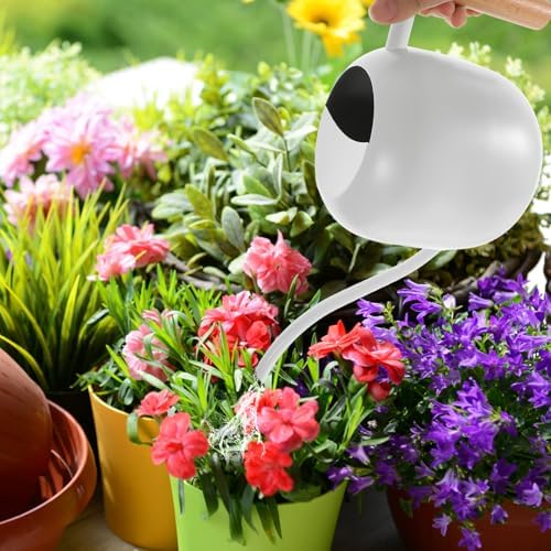 Kisangel Long Spout Watering Can with Wood Handle 1200ml Metal Garden Watering Pot Indoor Plant Spray Bottle Vintage Style for Houseplants and Flower Care - Image 3