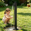 Outdoor Faucet Stainless Steel Garden Water Column Hose Stand, Freestanding Floor Mounted Hydrant Water Tap, Bottom Or Side Inlet/Freeze Proof(Style 3,Height: 95cm/37.4in) by Gaommini