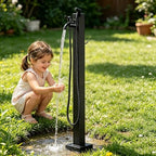 Outdoor Faucet Stainless Steel Garden Water Column Hose Stand, Freestanding Floor Mounted Hydrant Water Tap, Bottom Or Side Inlet/Freeze Proof(Style 3,Height: 60cm/23.6in) by Gaommini