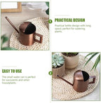 Stainless Steel Watering Can Long Spout 300ml Household Gardening Tool for Succulents and Indoor Plants Bronze Metal Watering Pot for Precise Flower Irrigation - Image 5