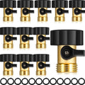 Tudomro 10 Pack Garden Hose Shut Off Valve Durable Heavy 3/4 Brass Shut Off Valve for Garden Hose with Extra Pressure Washer Water for Household Cleaning by Tudomro