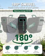 Retractable Garden Hose Reel: 1/2 in x 100 ft Wall Mounted Water Hose Reel with 10-Function Nozzle, Hose Reels for Outside, Any Length Lock, Brass Fittings, Slow Auto Rewind & 180° Swivel - Image 4