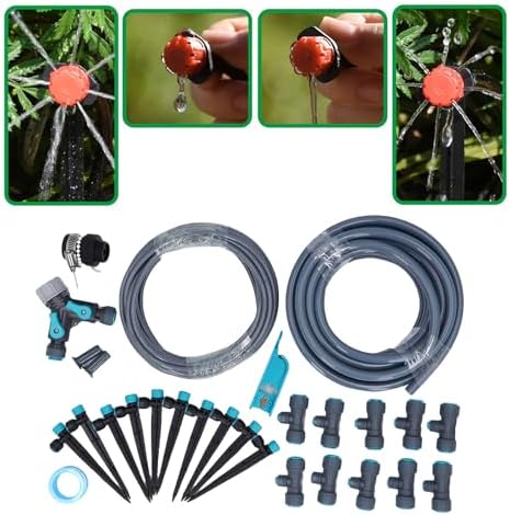 Automatic Drip Irrigation System Kit, 32.8ft Hose with Quick Connector, 8 Holes Adjustable Emitters Garden Watering System for Greenhouse, Plant, Lawn - Image 2