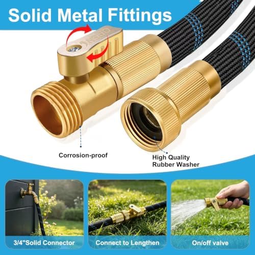 50FT Garden Hose Ultra Lightweight, 2026 Exclusive New Version Non Expandable Water Hose, Tough & Flexible, Abrasion Resistant for Yard Watering, Lawn Care, Pet Washing, Marine & Camper Use, 50FT - Image 5