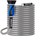 Metal Garden Hose 50 Ft With Hose Nozzle, Flexible Stainless Steel Garden Hose 50 Ft, Heavy Duty Water Hose for Outdoor Garden Watering Washing (50FT) by Sunifier